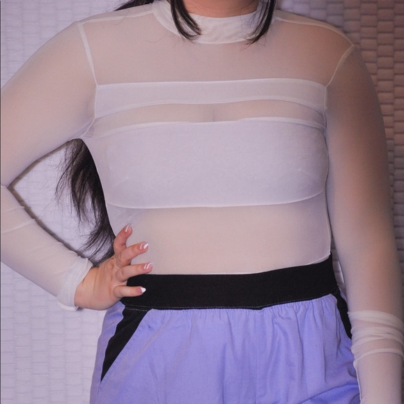 White mesh forever 21 bodysuit (small) - Picture 3 of 3